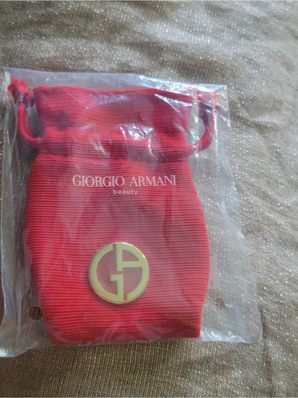 Giorgio Armani Beauty Red pocket Mirror & Drawstring pouch Set
